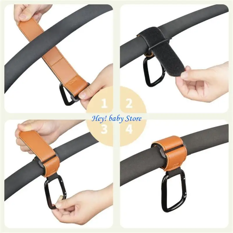 

Q1FE Stroller Hook Adjustable Bag Hangers Anti-Skid Easy Install Pram Hooks