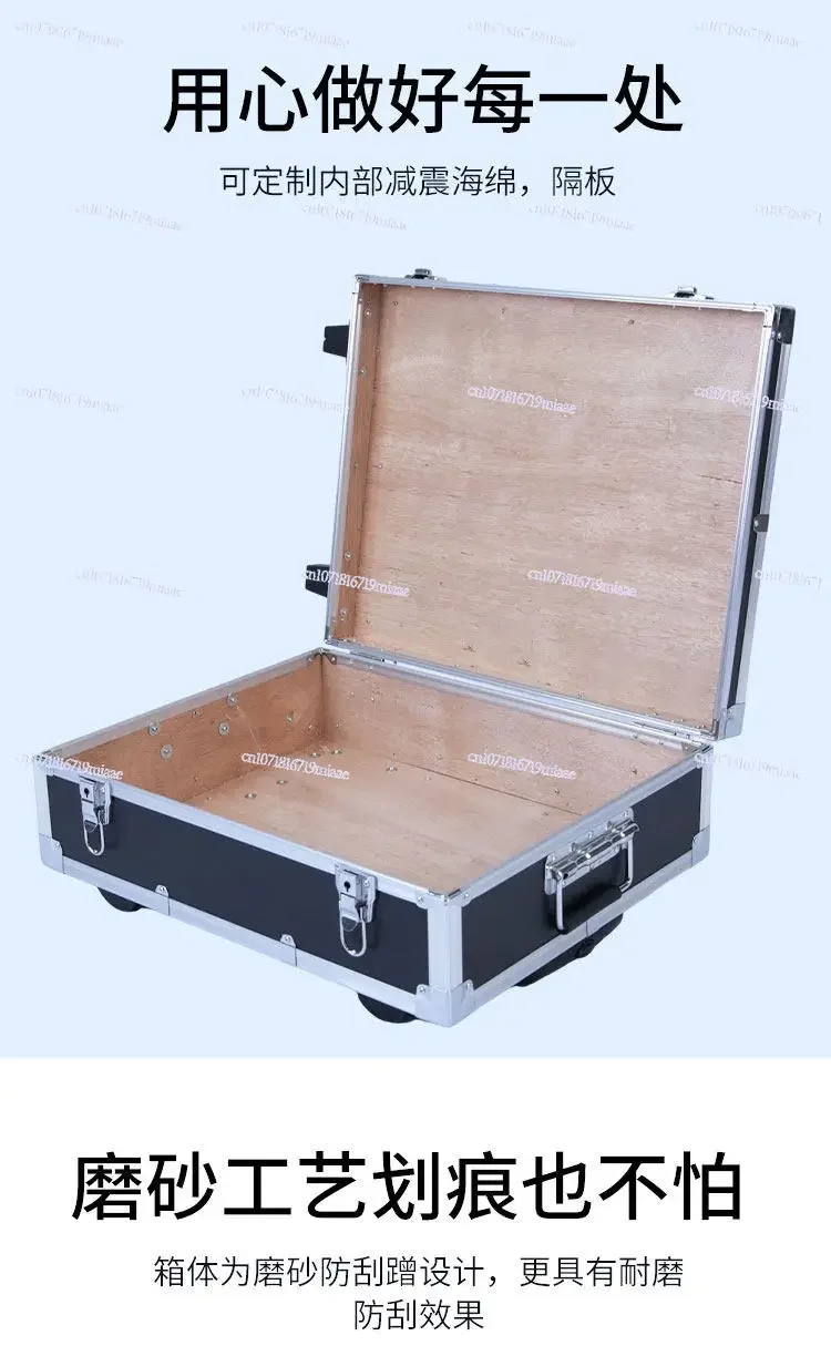 Aluminum Alloy Aviation Case with Trolley System Tool Instrument Box for Equipment Exhibition Prop And Transport