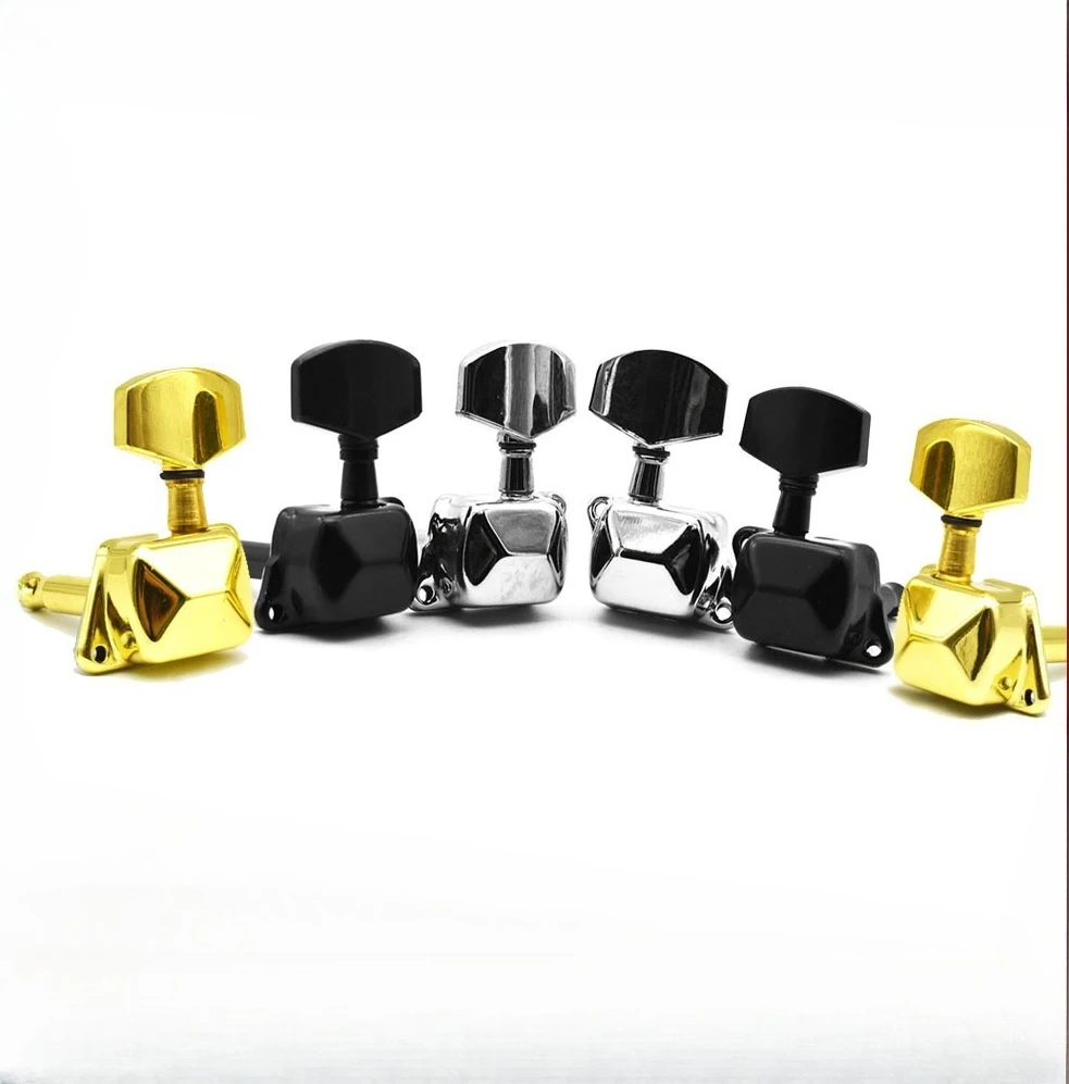 Semi-Enclosed Guitar Tuners for Acoustic Guitar, Folk Guitar String Posts with Vintage Style Knobs