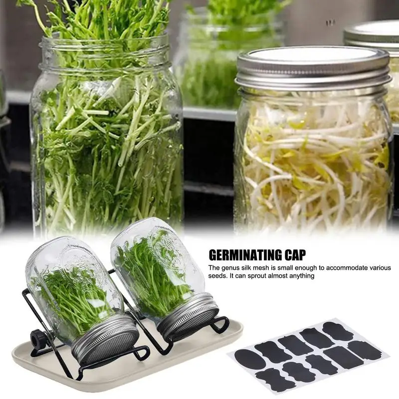 Sprouting Jar Kit Seed Sprouting Mason Jars With Strainer Lids Durable Bean Sprouts Growing Kit For Seeds Broccoli Beans jardin