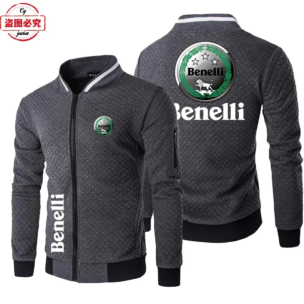 Benali Motorcycle Logo Bike Jacket Loose Long Sleeve Top Stand-Up Jacket Benali Team Team Uniform