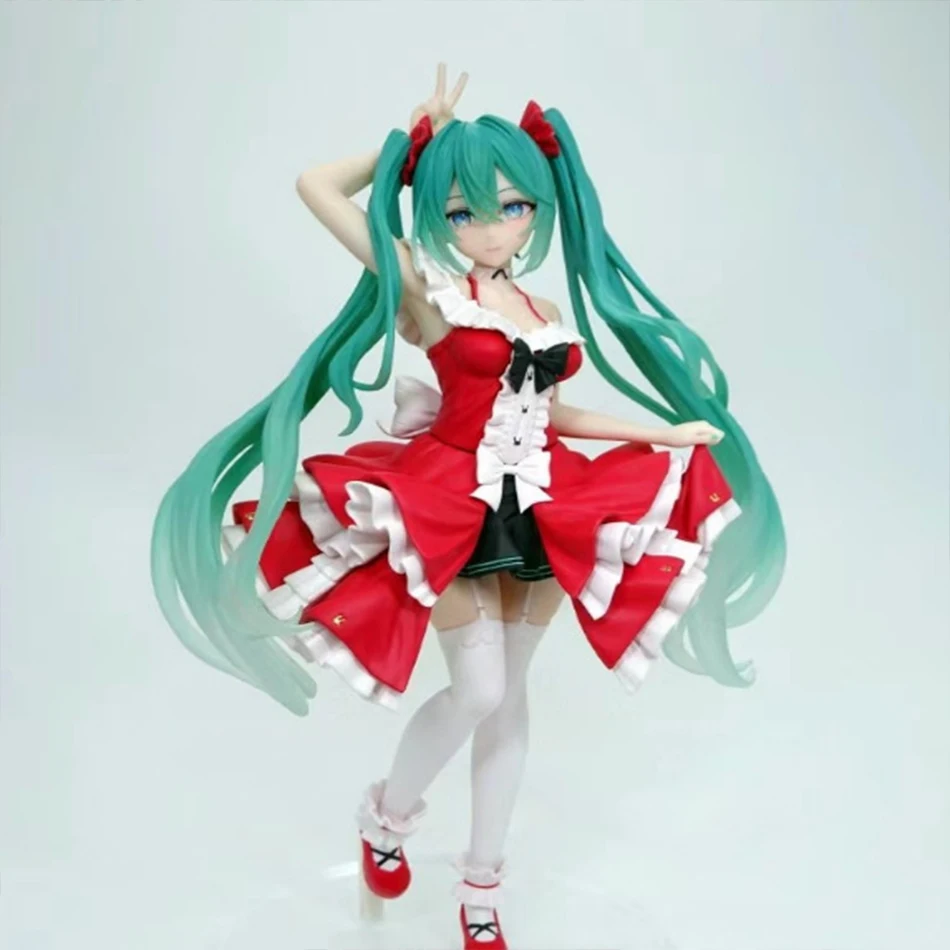 Hatsune Miku Lolita รูปแฟชั่นอะนิเมะ Miku Collection Action Figurine Kawaii น่ารักรุ่นเดสก์ท็อปเครื่องประดับของเล่น
