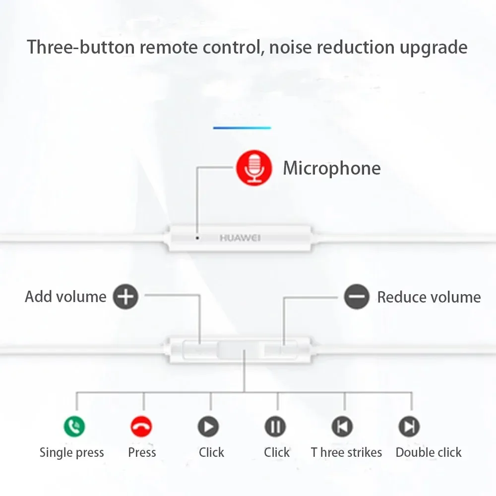 سماعة هواوي CM33 من النوع C الأصلية والجديدة مع ميكروفون للتحكم في مستوى الصوت لهواوي Mate 10 20 Pro 20 RS P10 20 30 P20 Lite #4