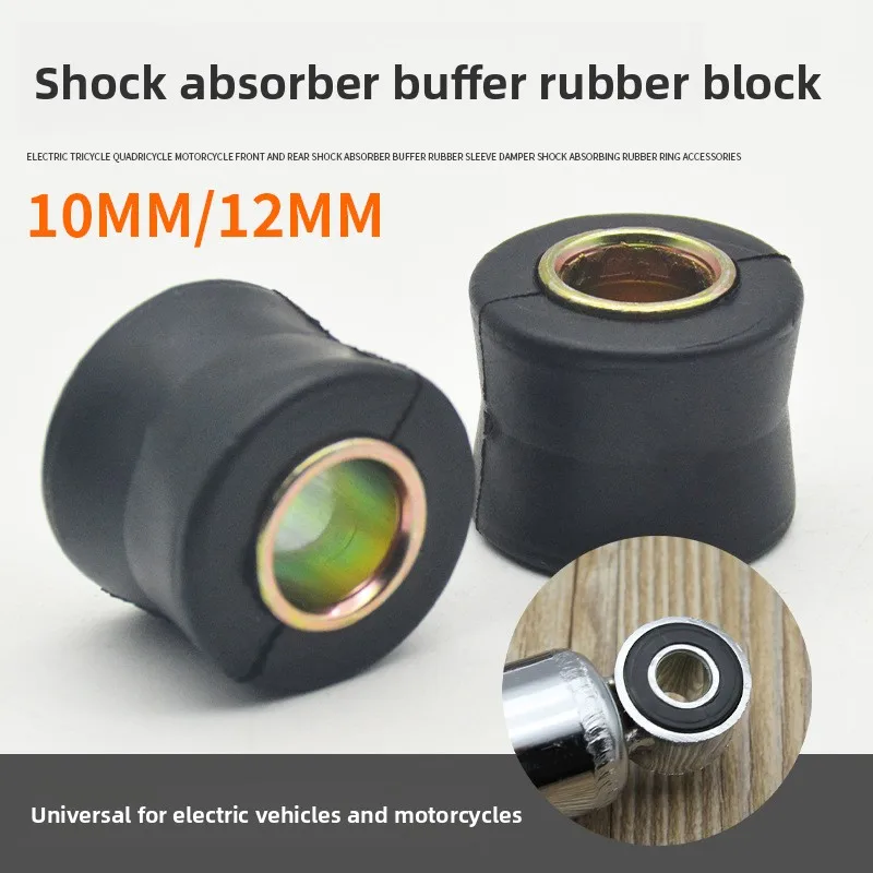 

10mm + 12mm Shock Absorber Cushion Sleeves, Durable High-Elastic Rubber Vibration Dampers for Automotive, Motorcycle Bike