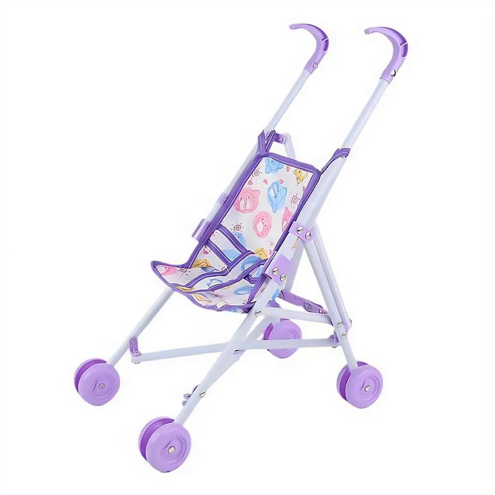 Realistic Doll Stroller Toy For Toddlers Educational Role Play Baby Carriage Kids Motor Skills Development Pretend Play Gift
