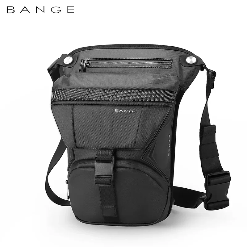 BANGE-riñonera multifuncional para montar en motocicleta, bolso cruzado táctico para hombre, bolso de pierna para exteriores, bolso de hombro