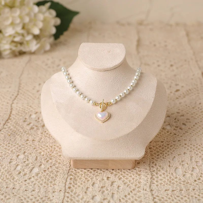 1 قطعة رف شاشة المجوهرات الخشبية قلادة قلادة سوار أقراط حلقة تخزين حامل حامل مكافحة معرض المجوهرات المنظمون #4