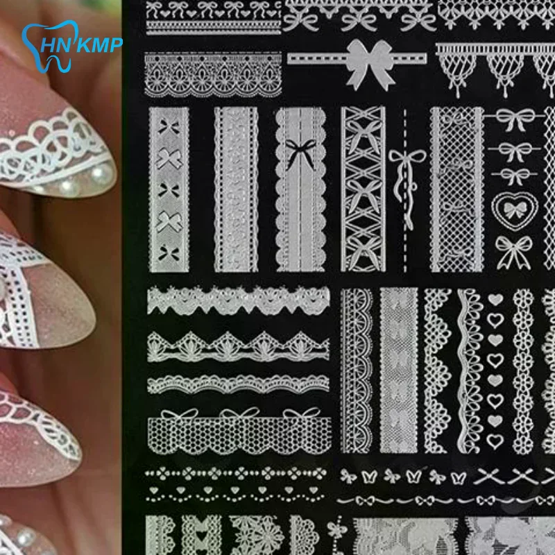 14 Styles Stainless Steel Nail Stamping Plates, Flower Lace Alphabet Nail Art Template For Nail Stamper