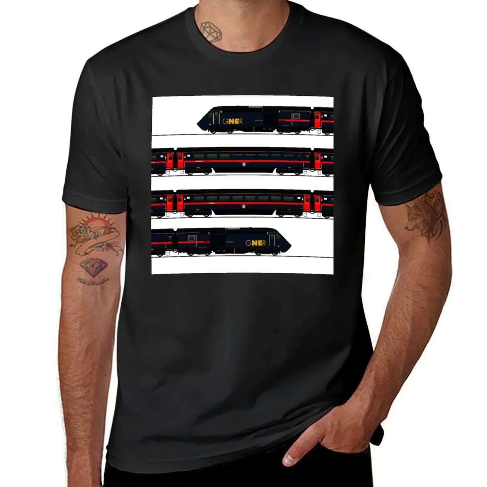 GNER HST CLASS 43 LOCOMOTIVE T-Shirt cute clothes animal prinfor boys Blouse Men's cotton t-shirt