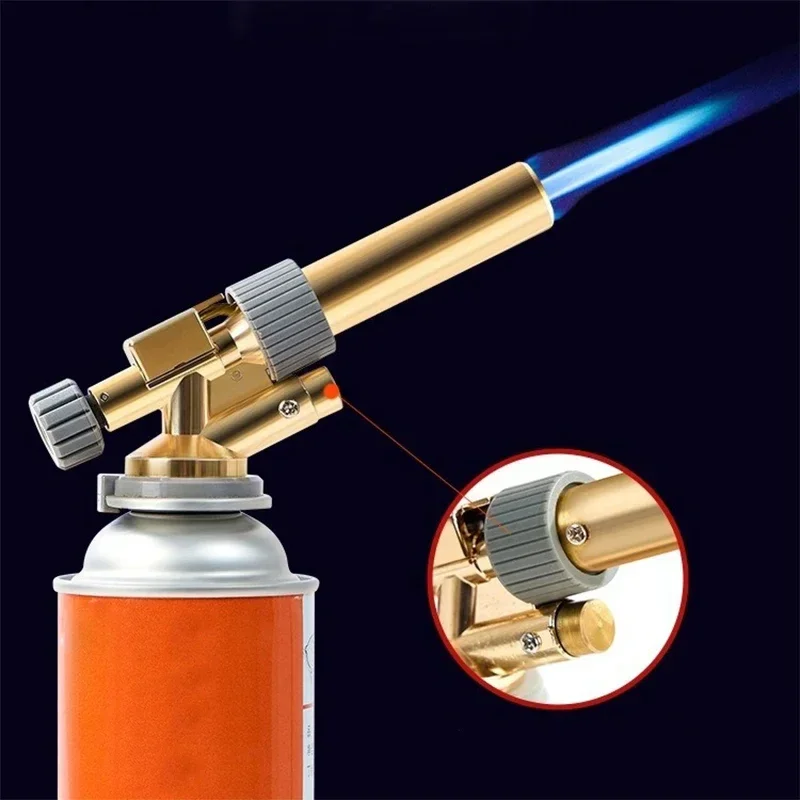 Copper Welding Gas Torch Flame Gun Butane Burner Portable Outdoor BBQ Lighter Flamethrower Welding Equipment Kitchen Ignition