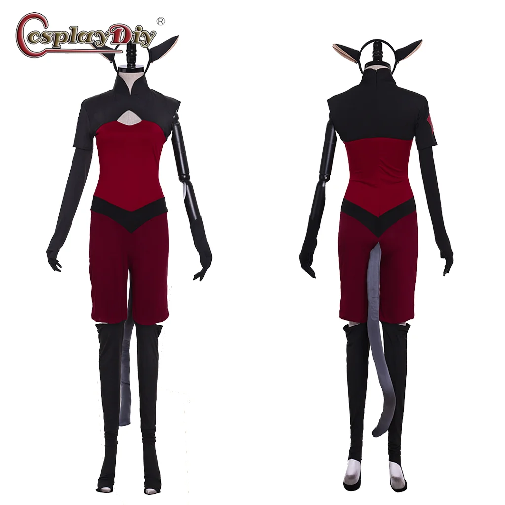 In Stock She-Ra and the Princesses of Power Catra Cosplay Red Jumpsuit Suit  Leopard Girls Halloween Fancy Party Suit