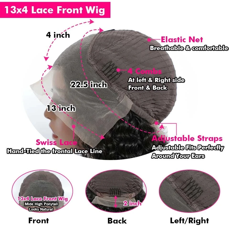 Elegancki 13X 4 peruki typu Lace Front brazylijski ciało koronkowa fala przodu włosów ludzkich peruk 100% naturalne peruka z włosów typu Remy