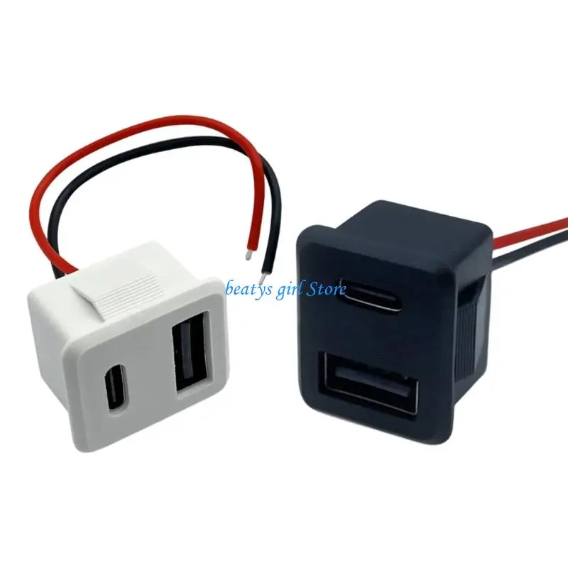 C7AB Double Layer USB A And Type C Charging Port Power Outlet For Home And Office