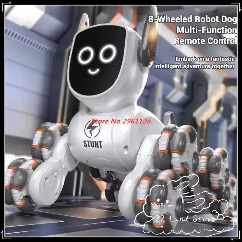 Intelligent Smart RC Robot Eight-Wheel Multi-Function Remote Control Robot Dog Light Music Demonstration Multiplayer Car Robot