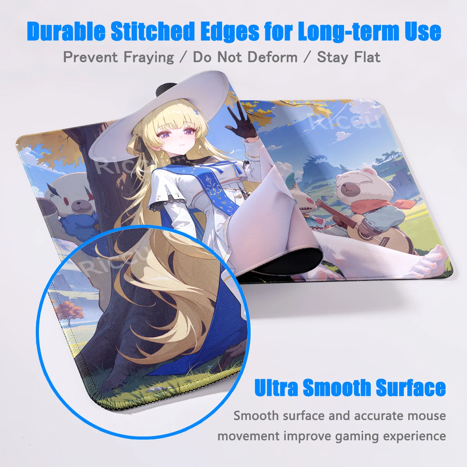 HD Phoebe Wuthering Waves Roles Anime Mouse Pad Computer Table PC Gaming Accessories Cushion Pad XXL Anti-slip Comic Mouse pad