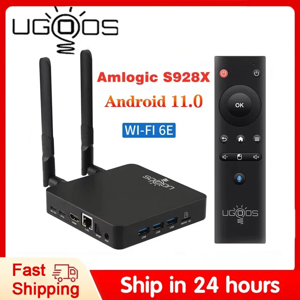 Ugoos AM8 Pro Android 11  Smart TV Box Amlogic S928X-J 8GB 64GB WiFi6 BT5.3 1000M AV1 Dolby Android AM8Pro Set Top Box Iptv