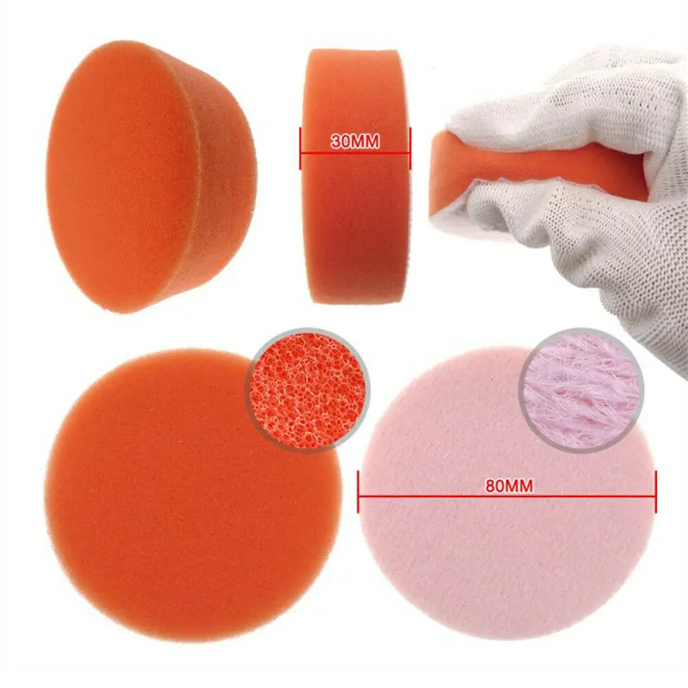 3 "นิ้ว80Mm Polisher ขัดทำความสะอาดแผ่นสำหรับเจาะฟองน้ำบัฟเฟอร์ Waxing Buffing แผ่นขัดกระดาษทราย Buffing แผ่น