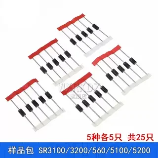 

10PCS Schottky Rectifier Diodes sr5100 SR3200 SR560 SR3100 SR5200 DO27