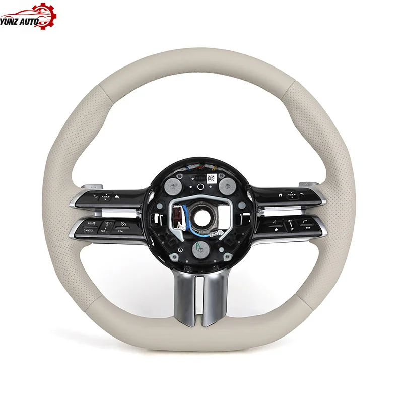 Weißes Voll-Lederlenkrad für W204 W205 W206 W211 W212 W176 W213 Cla W210 W124 C117 W177 W221 W222 S63 AMG – Detail 1