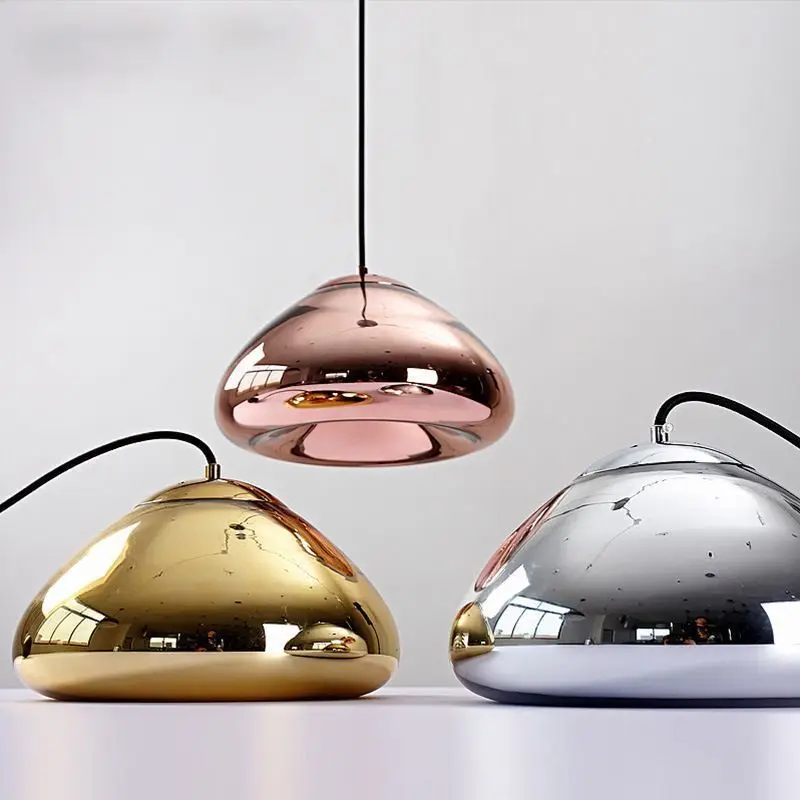 Imagem -06 - Modern Nordic Plated Iron Pendant Light Lustre Luxuoso de Ouro e Prata para Cozinha e Quarto Lâmpadas Suspensas para Decoração Doméstica