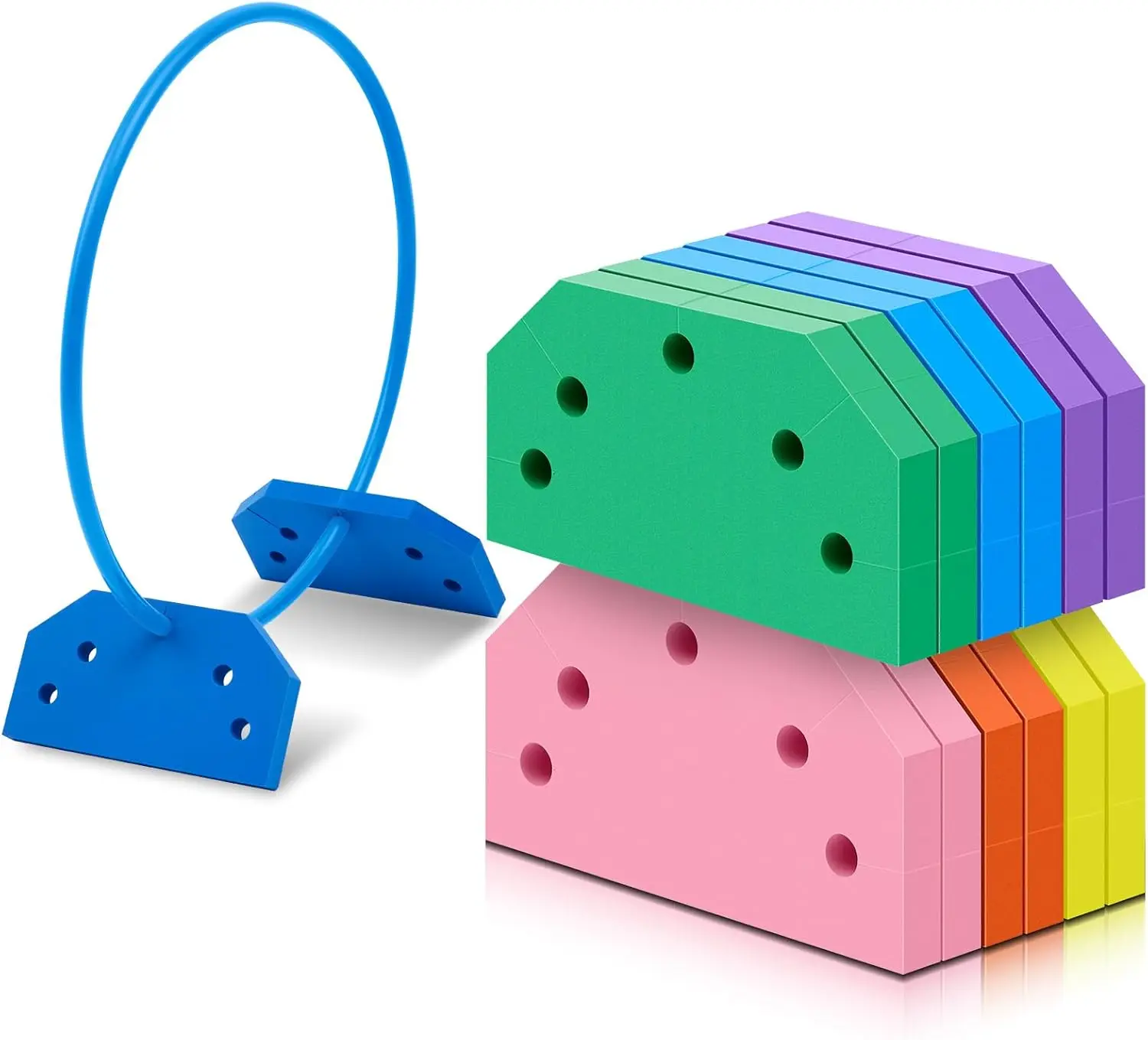 Remerry 12 Pcs Foam Hoop Holders Rainbow Sponge Hoop Holders Obstacle Course Pe Equipment for Elementary School for Children Out