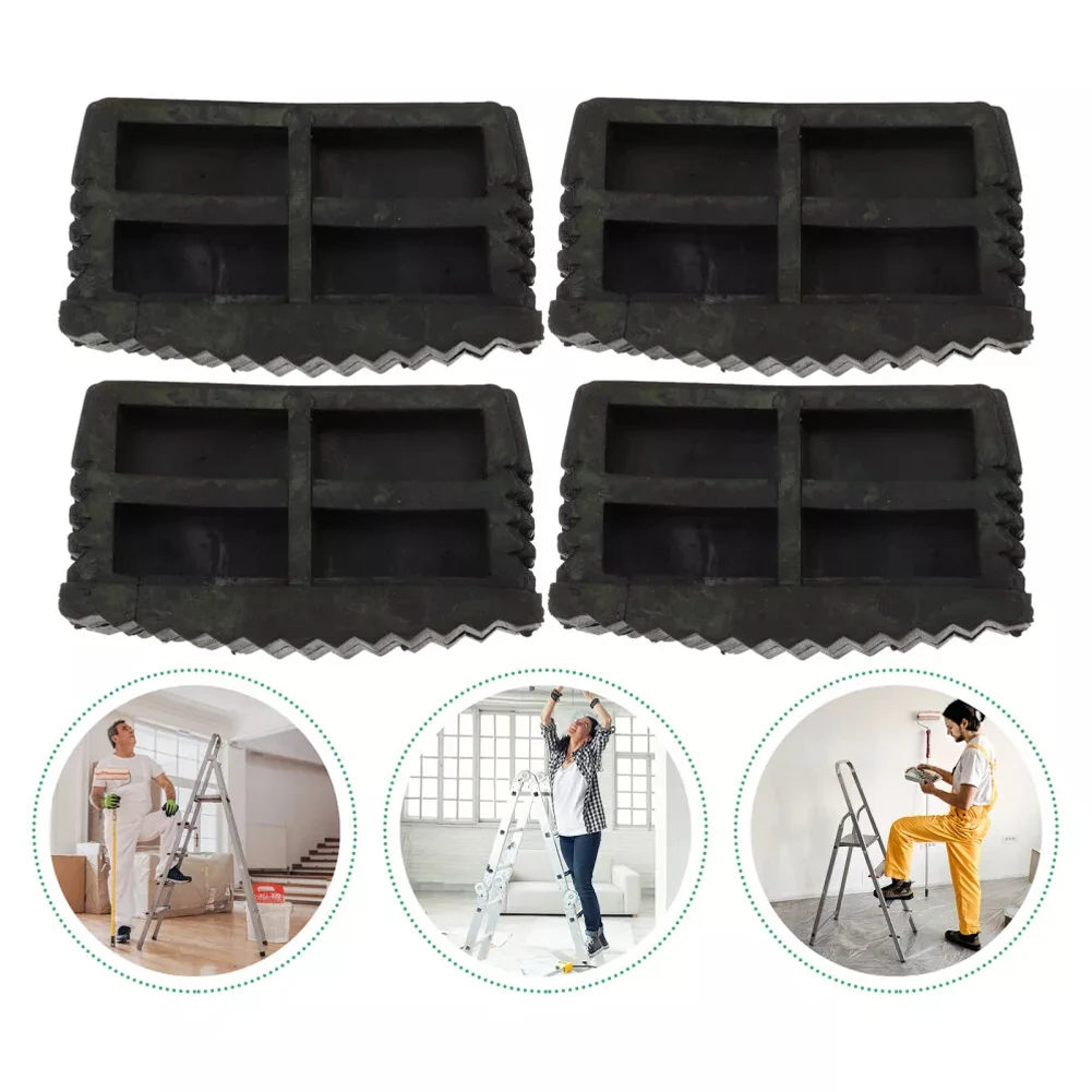 4Pcs Non Slip Folding Rubber Ladder Leg Feet Pads Foot Covers For Home Stairs Foldable Step Ladder Anti Skid Floor