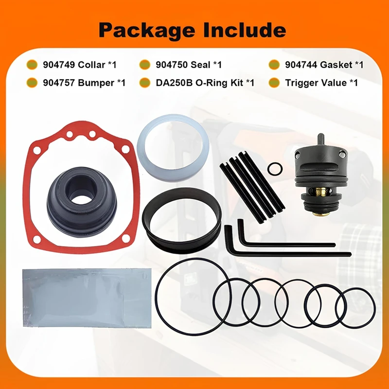 PZHI 905013 Overhaul Kit for Porter Cable DA250B Nailer Complete Rebuild Kit Durable Components Repair Parts