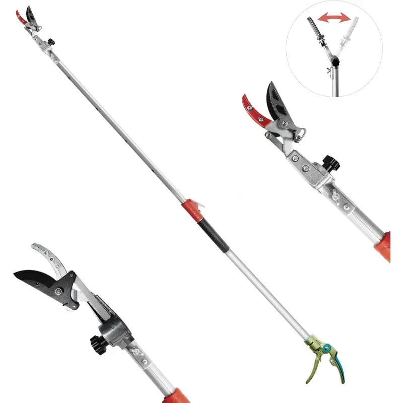 Gartenschere für den Garten, bis zu 2,5 cm geschnitten und hält Teleskopstangenschere, Obstpflücker mit drehbarem Klingenkopf