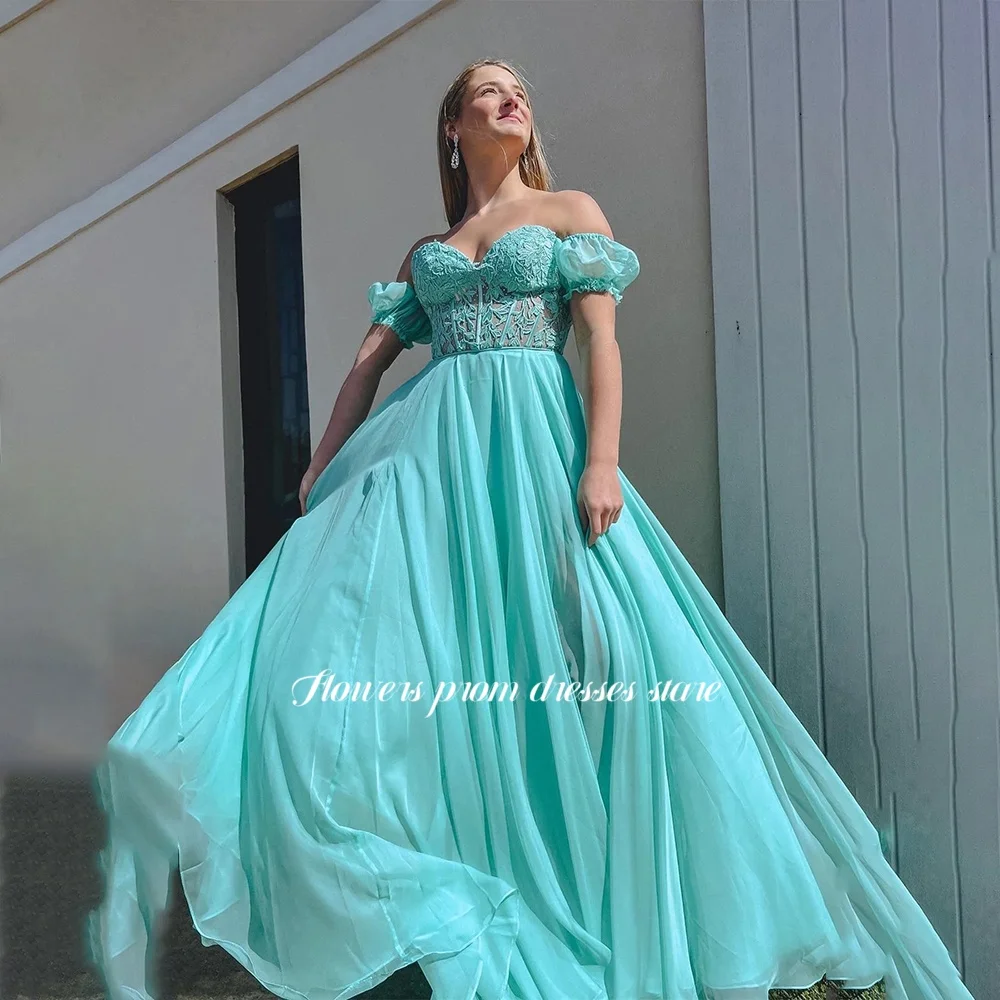 ชุดเดรสออกงานปาร์ตี้ทรงเอไลน์ ชุดราตรีเปิดไหล่ ประดับลูกไม้ ชุดราตรีงานกาล่า ผ้าชีฟอง สำหรับผู้หญิง รับตัดตามสั่ง