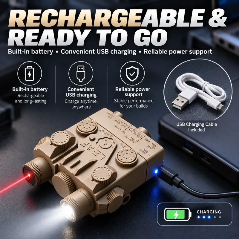 Charging LED Light Module with Switch, Plastic Shell Decorative Toy Part, Fit Standard Rail, Model Building Accessory