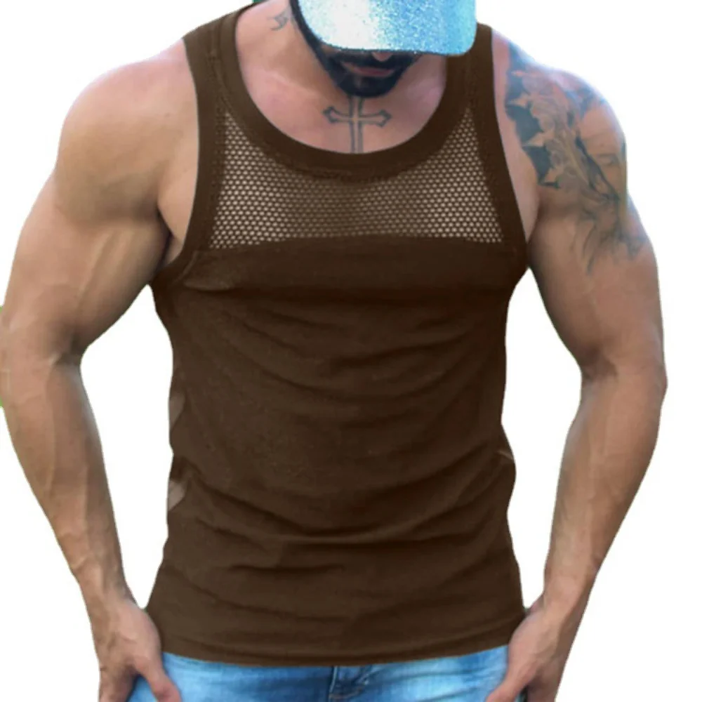 Men\'s Tank Tops U-neck Sleeveless Solid Color Racerback Vest Outdoor Sports and Fitness Large Size Men\'s T-shirt 5XL