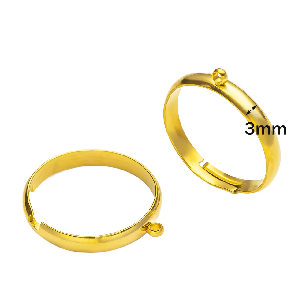 5Pcs Stainless Steel Chunky Wide Rings for DIY Jewelry Making