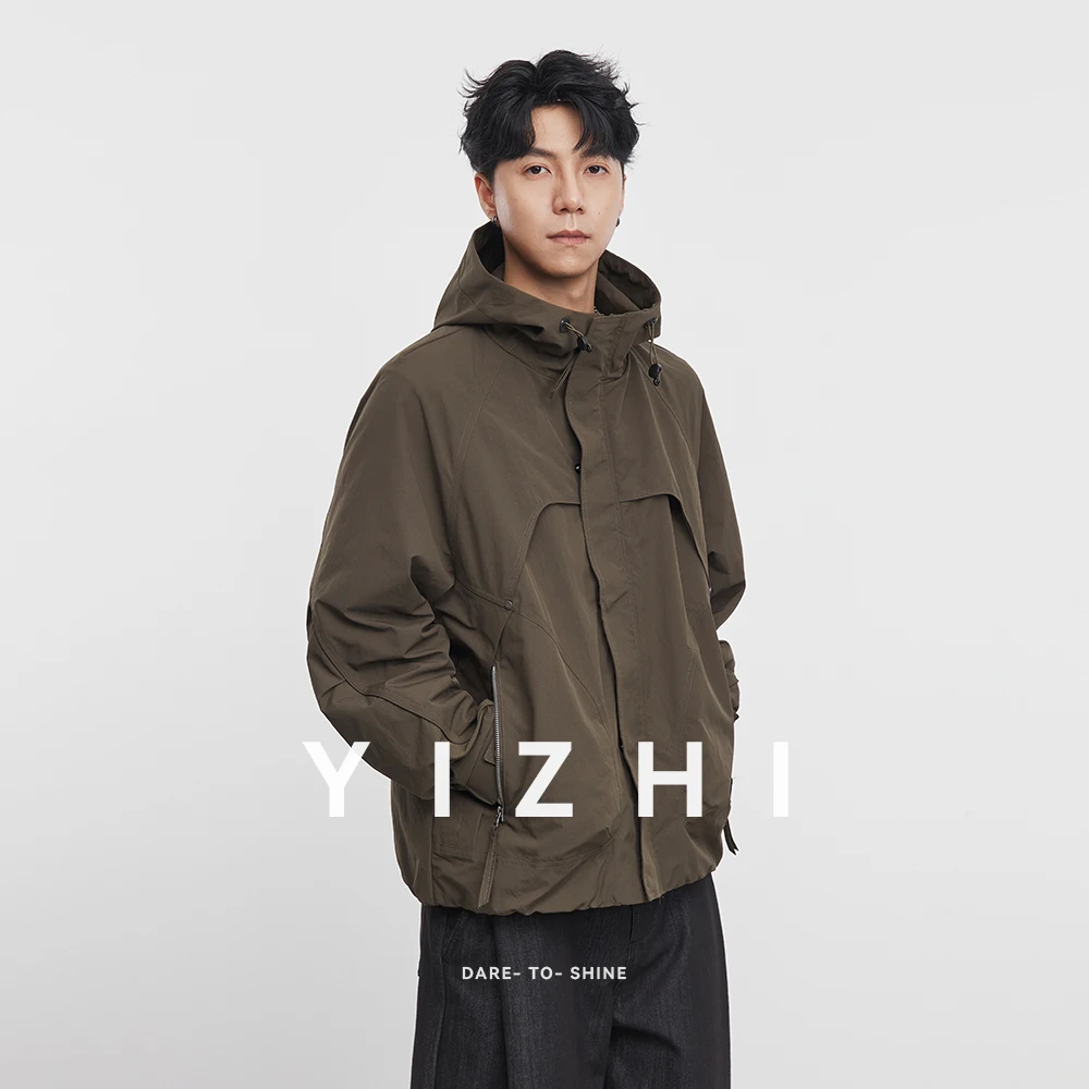 2025 Autumn New Men's Hooded Jacket Workwear Jacket Youth Sports Outdoor Fishing Windproof Men's Jacket Tops