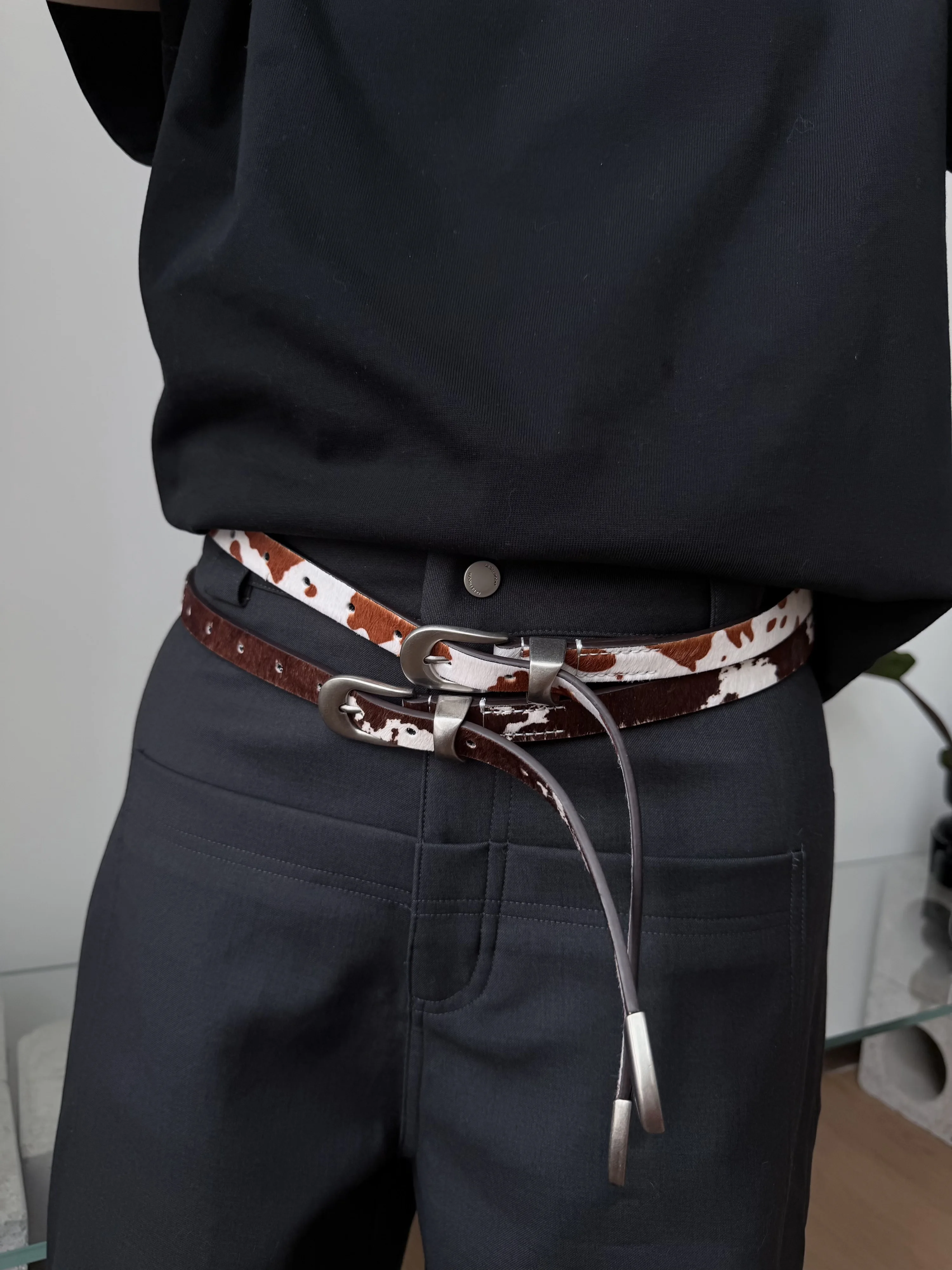 original-hair-cowhide-top-layer-belt-versatile-deep-coffee-color-slim-waist-accessory-for-cleanfit-pants-metal-buckle