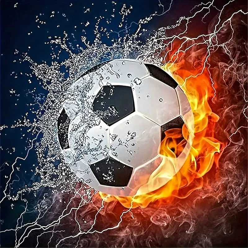 A Set of Football Diamond Painting Set, DIY Adult Full Diamond Home Decoration Painting Set, Adult, Frameless Art Crafts