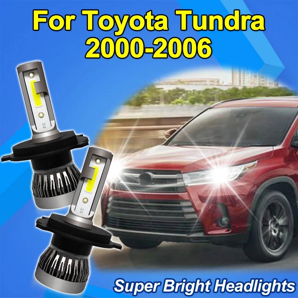 

2PCS H4 9003 LED Headlight Bulbs For Toyota Tundra 2000-2006 High Low Beam Bright White Mini Size COB Headlamp Upgrade Kit