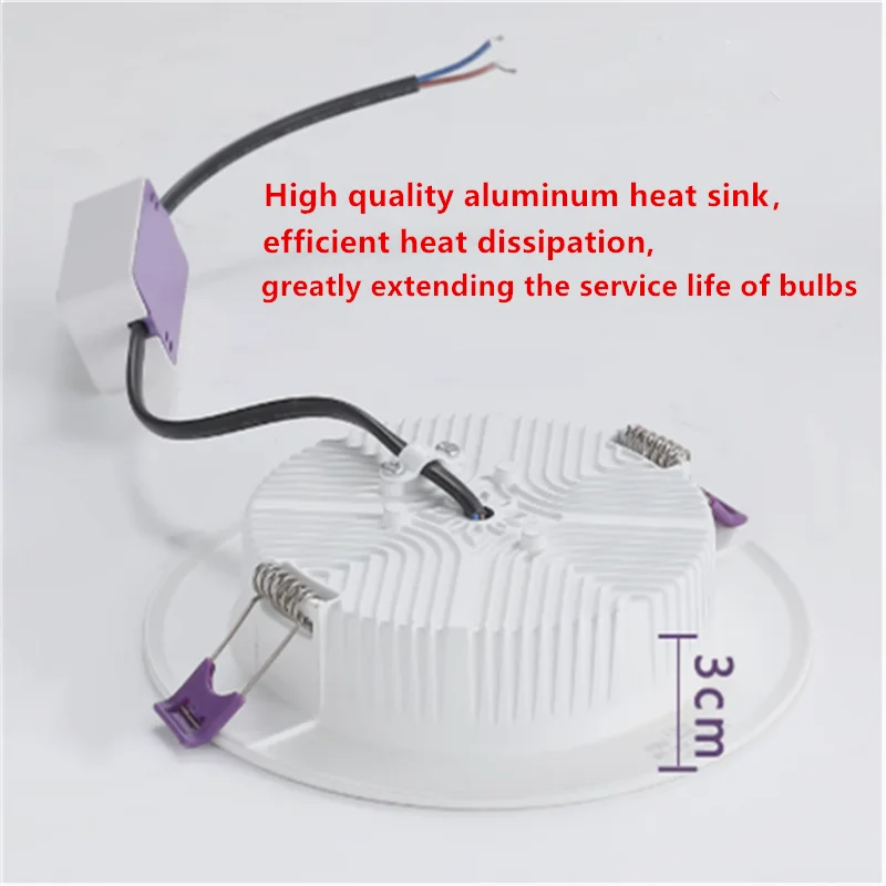 3CM Ultra-thin Recessed LED Downlight 7W9W12W15W18W20W24W SMD2835 Chip CRI 95 Dimmable Ceiling Lamp Spot Lights For Home Use
