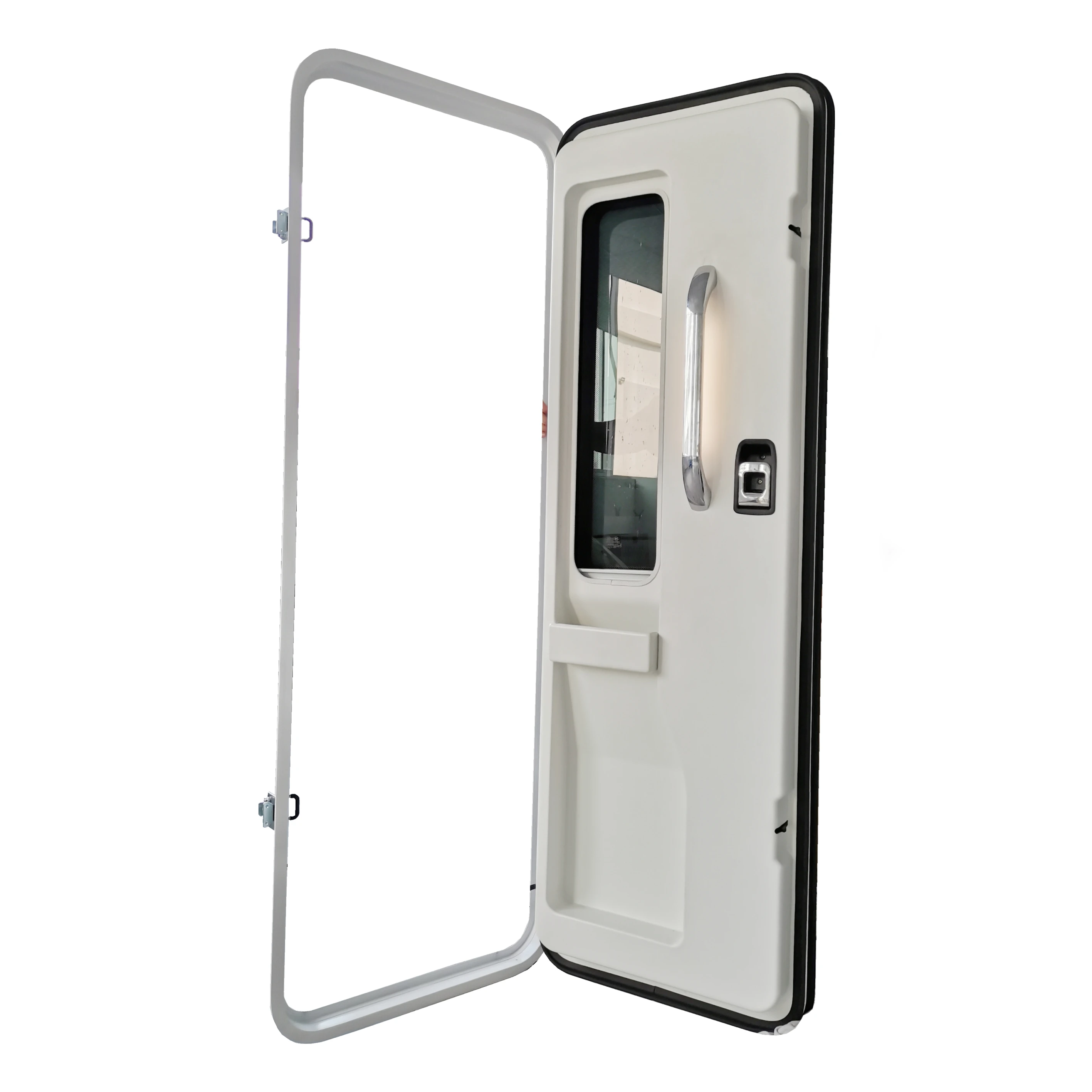 

2025 Aluminum Alloy Frame Double-point Lock Motorhome Caravan RV Door With FLY Screen Door & Password Control