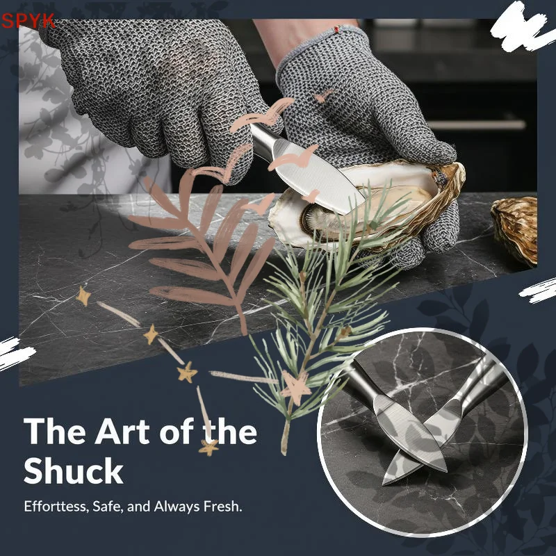 Stainless Steel Oyster Shucking Knives Thickened Blade Non Slip Handle: 1Pcs For Home Kitchen Seafood Restaurant