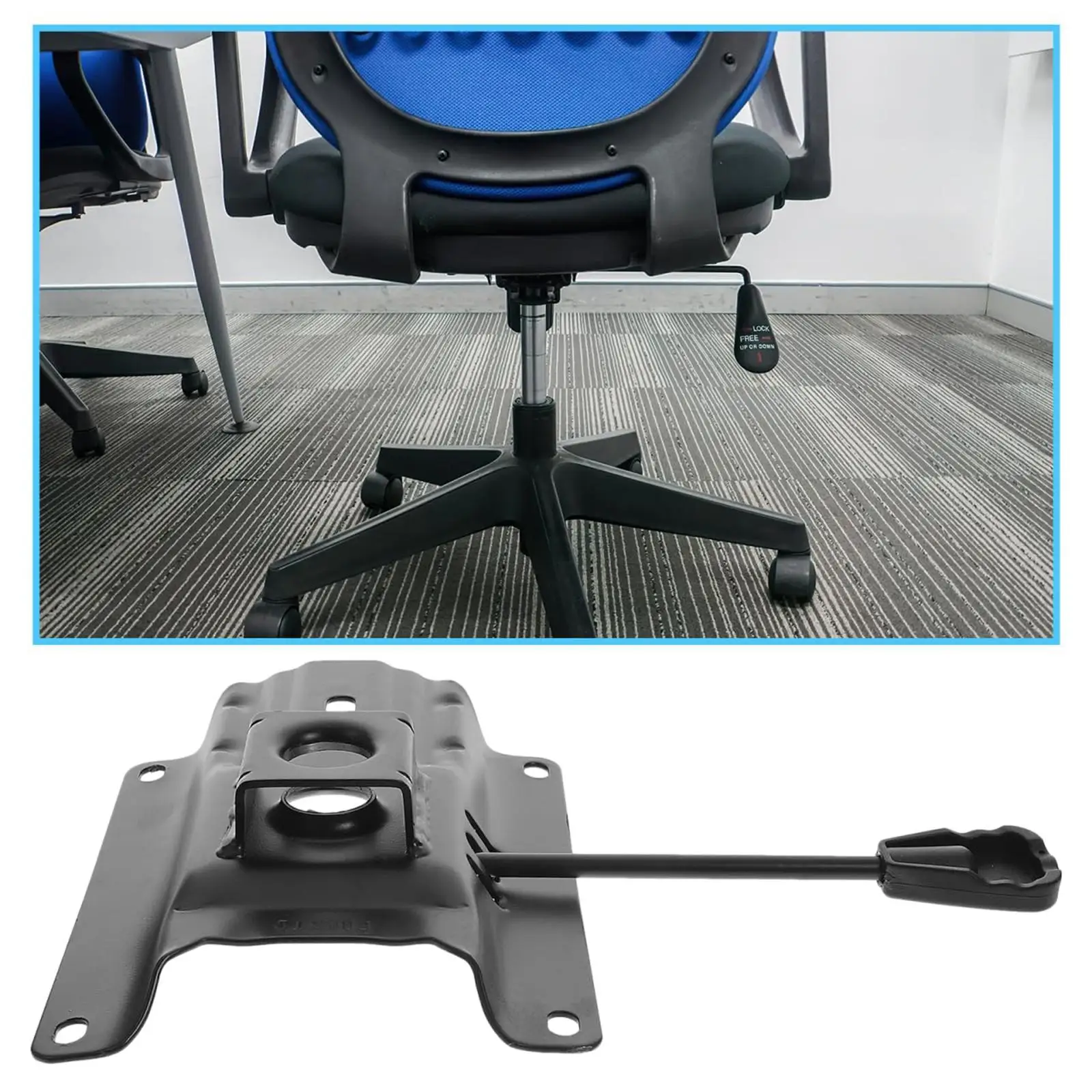 Office Chair Base Sturdy Iron Ergonomic Desk Chair Chassis Replacement Part for Rolling and Drafting Chairs