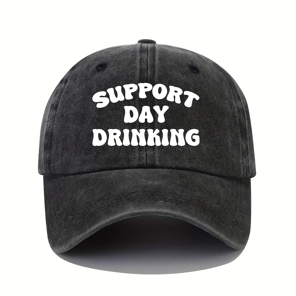 Adjustable Snapback Baseball Cap Featuring A Humorous Design That Supports Day Drinking.
