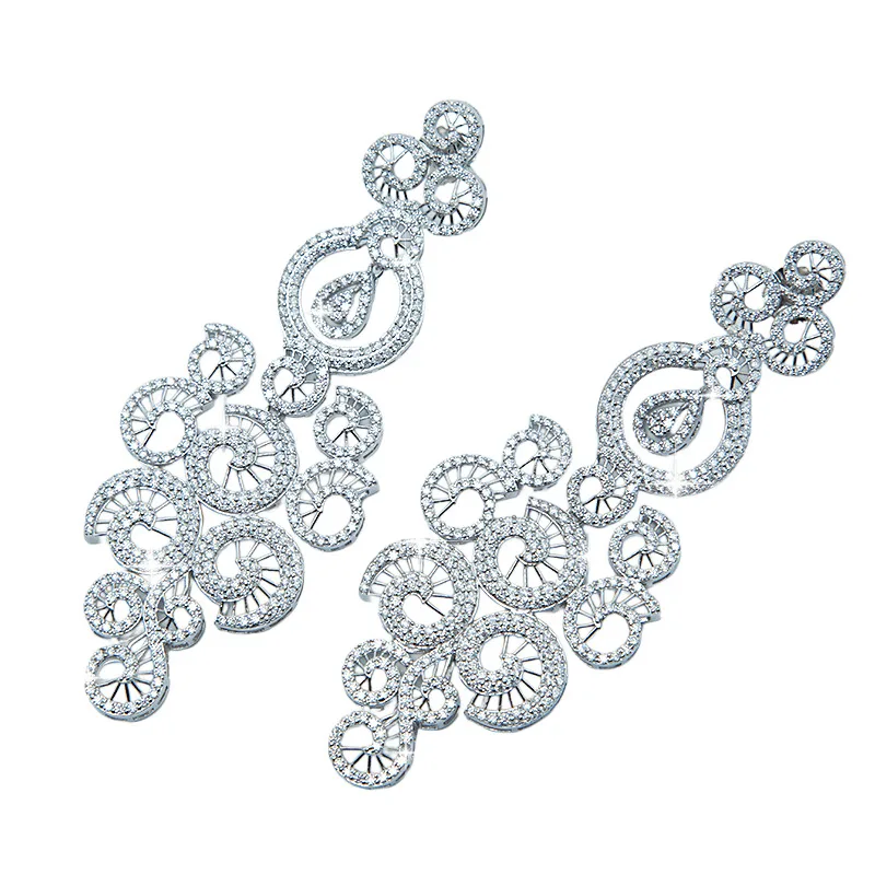 Butterflykiss Baroque Hollow Full Moissanite Diamond Drop Earings Women's Earrings 925 Silver  Top Quality Party For Women Gift