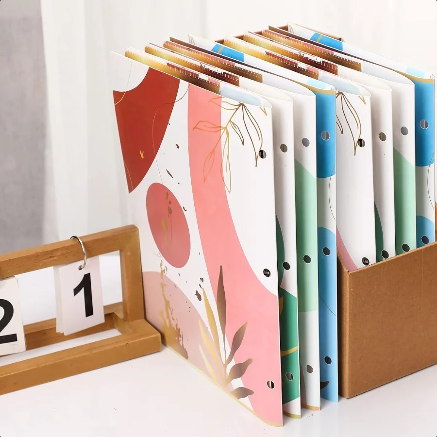 8 عبوات من مجلدات الملفات البلاستيكية مع جيوب، مجلد بلاستيكي مقاوم للماء مع علبتين زاوية ثابتتين وجيوب تتضمن بطاقة Busin S