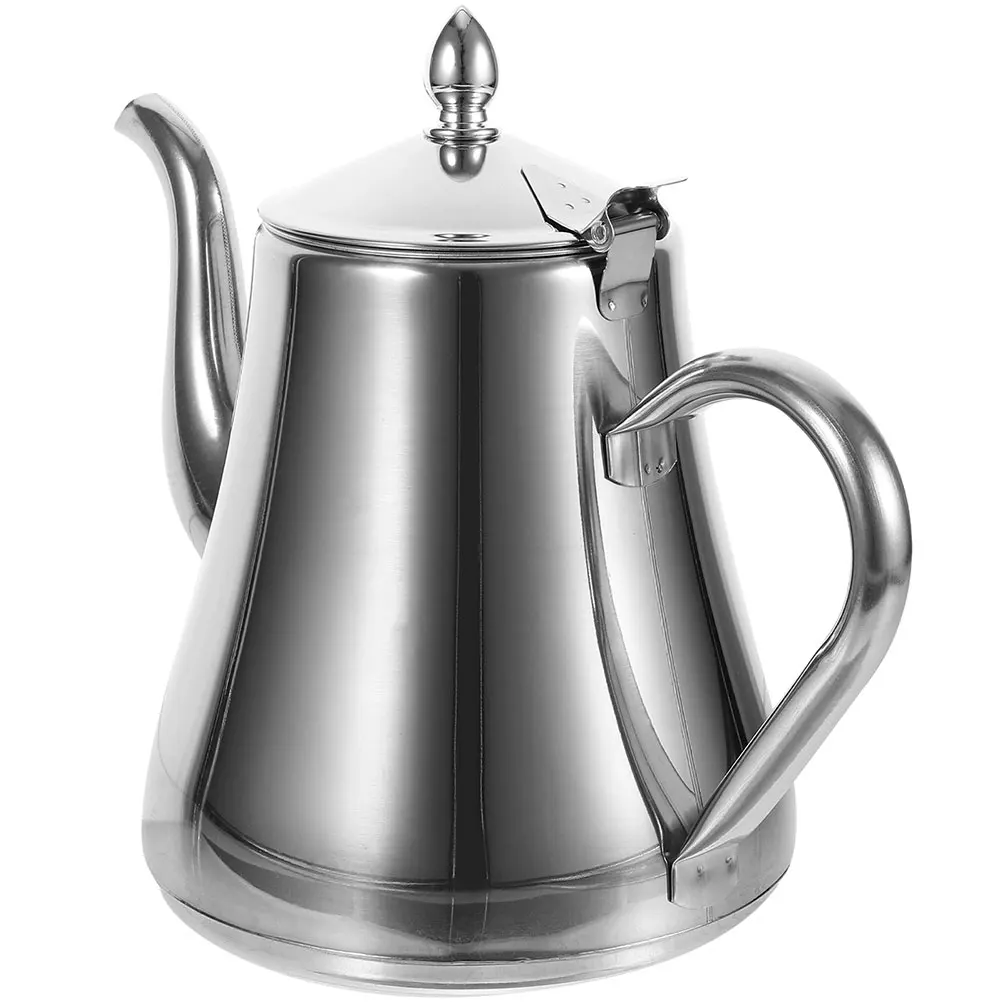 

Stainless Steel Teapot Kitchen Tearoom Supplies Small Kettle Portable Handle Coffee Tea Loose Leaf Infuser Practical Texture