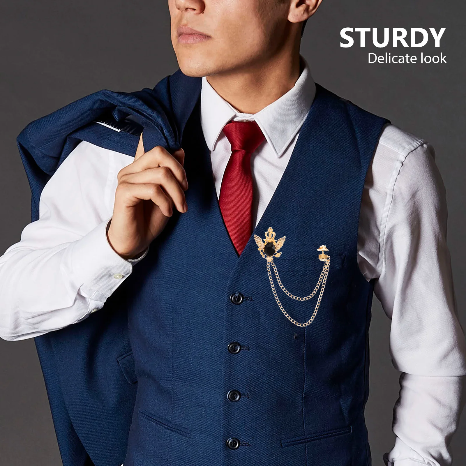 

2Pcs Mens Brooch Pin Vintage Metal Brooches for Clothes Suit Hat Handbag Decorative Brooch Clip Aesthetic Jewelry Gift Idea