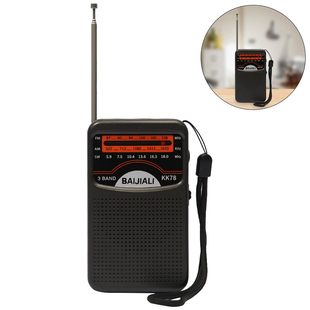 Outdoor Radio Dual Band Digital Radio SW/AM/FM Portable Mini Radio LCD Display Battery Operated for Indoor Outdoor Emergency Use