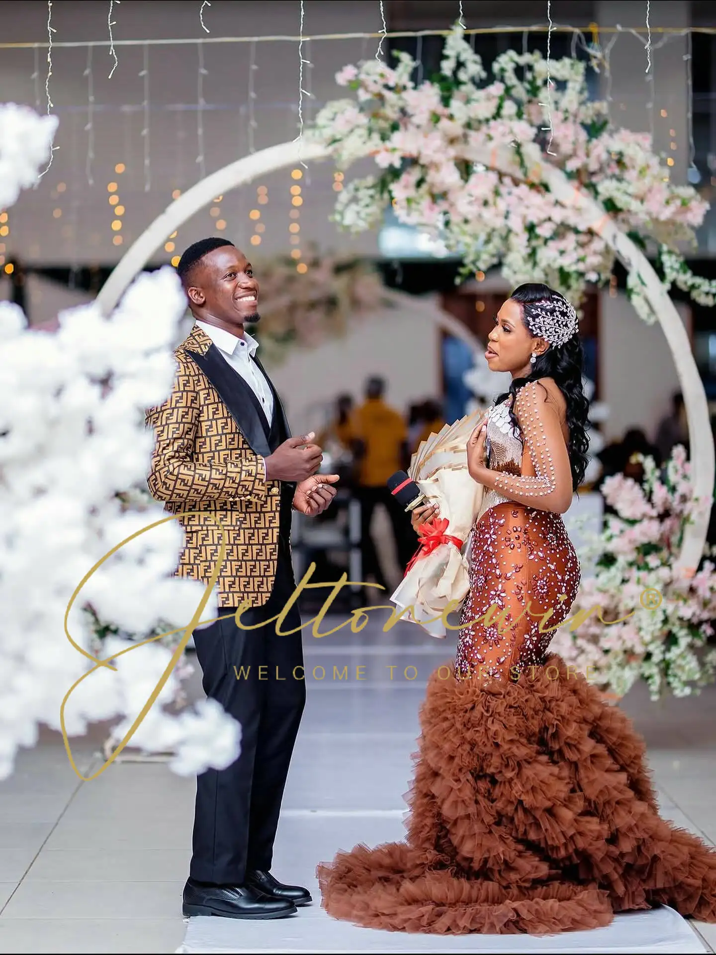 طقم بدلة سهرة مكون من ثلاث قطع من قماش الجاكار للرجال ملابس رسمية بقصة ضيقة لحفلات الزفاف والعريس وحفلات الحدث وأداء المسرح Terno Masculino #3