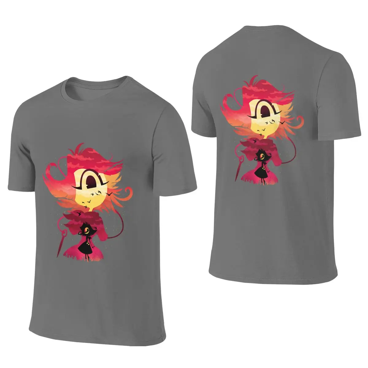NIffty Sunset Breathable Reversible T-shirt Korean Style Salt Style Heat Transfer Men's T-shirts