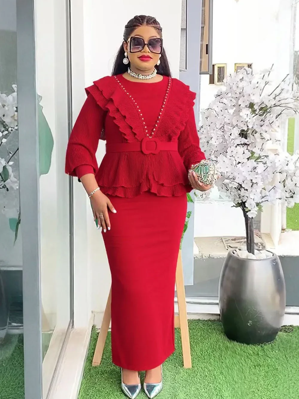 

Luxury Sequin Evening Dresses for Women 2025 New Plus Size Turkey Muslim Wedding Party Long Dress Dashiki Ankara Africa Clothing