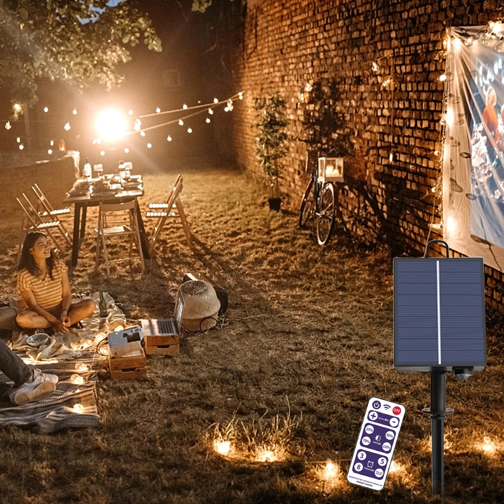 Controlador de panel solar con control remoto para Navidad Jardín LED Cadena de luz de cobre